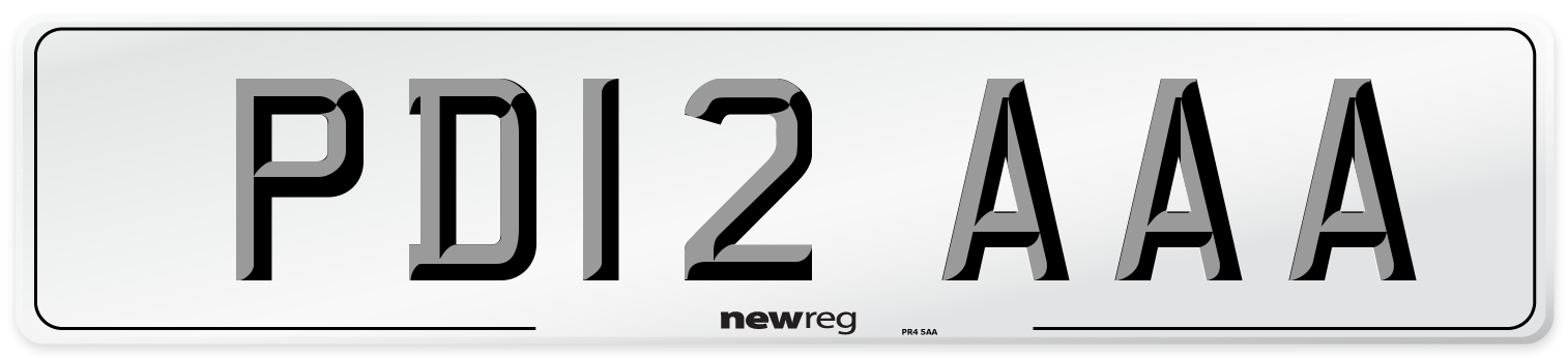 PD12 AAA Number Plate from New Reg